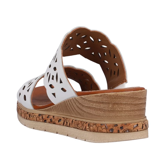 Remonte fehér női telitalpú papucs nagyméretben 42