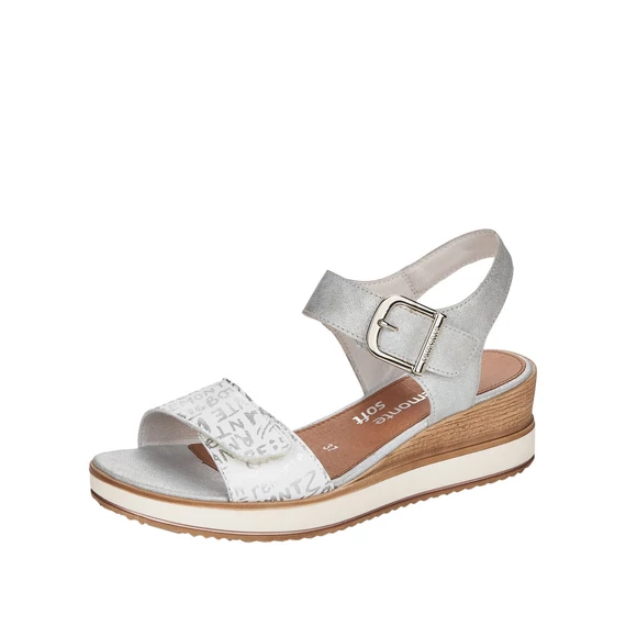Remonte ezüst női telitalpú szandál nagyméretben