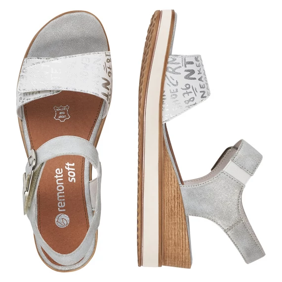 Remonte ezüst női telitalpú szandál nagyméretben