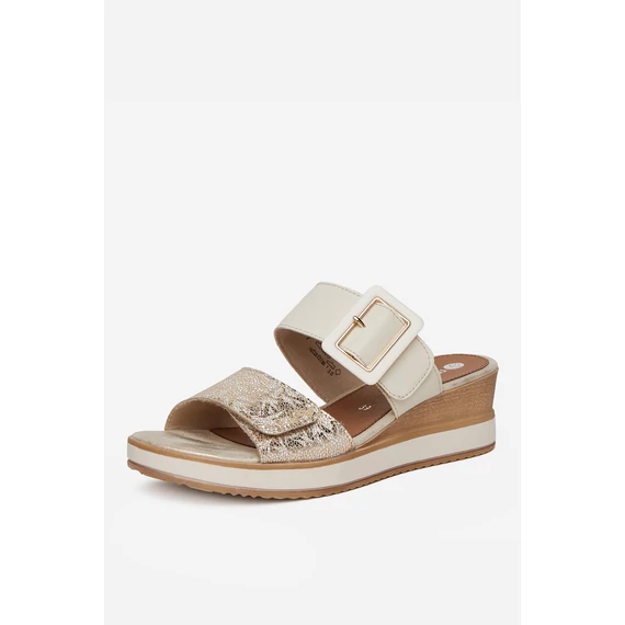 Remonte bézs-arany női papucs nagyméretben