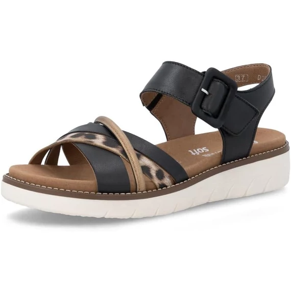 Remonte fekete kombi női szandál nagyméretben