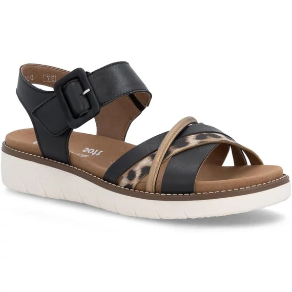 Remonte fekete kombi női szandál nagyméretben