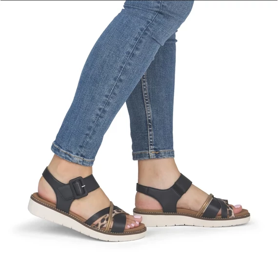 Remonte fekete kombi női szandál nagyméretben