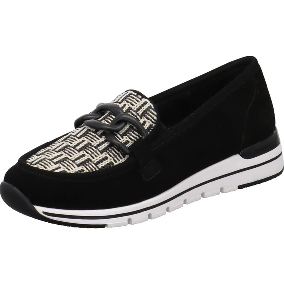 Remonte fonott fekete, női cipő nagyméretben.