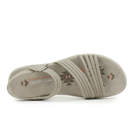 Skechers - Reggae Slim - Coffee Run bézs női szandál nagyméretben