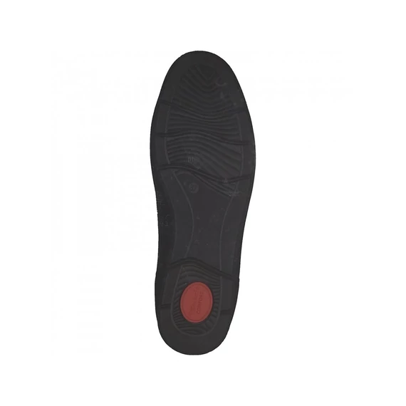 Tamaris Comfort Fit fekete bőr női balerina cipő nagyméretben