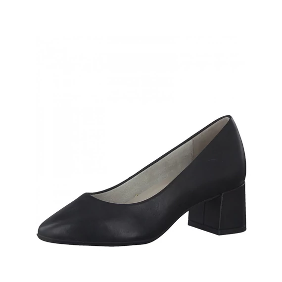 Tamaris Comfort Fit fekete bőr női alkalmi cipő nagyméretben