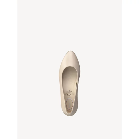 Tamaris Comfort Fit beige bőr női alkalmi cipő nagyméretben