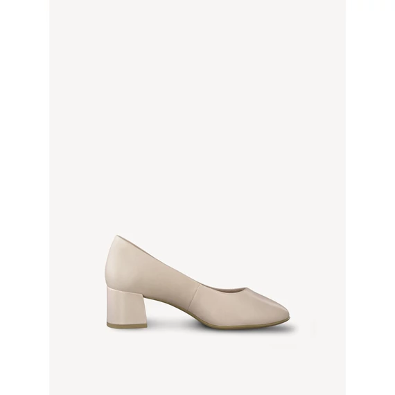 Tamaris Comfort Fit beige bőr női alkalmi cipő nagyméretben