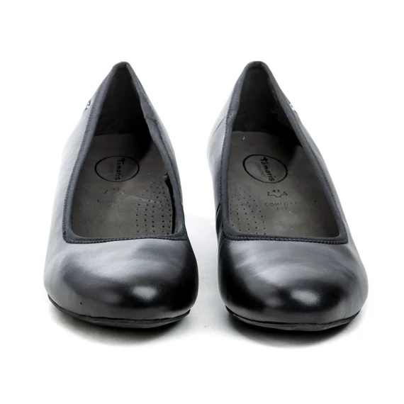 Tamaris Comfort Fit sötétkék bőr női alkalmi cipő nagyméretben