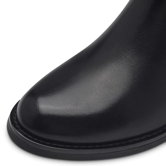 Tamaris fekete csizma rugalmas szárral nagyméretben