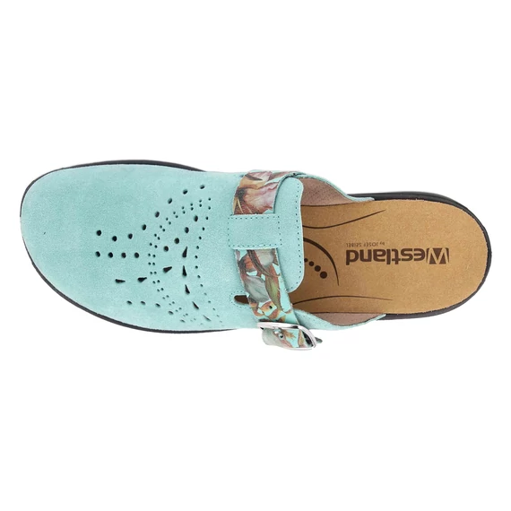 Westland türkiz elől zárt női papucs nagyméretben