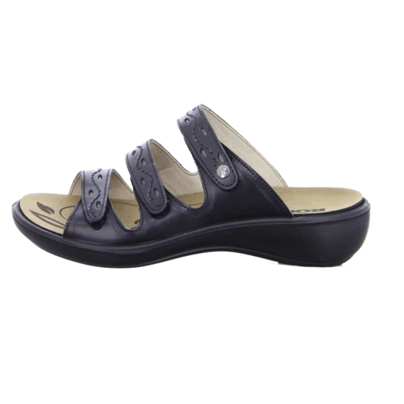 Westland fekete tépőzáras női papucs nagyméretben