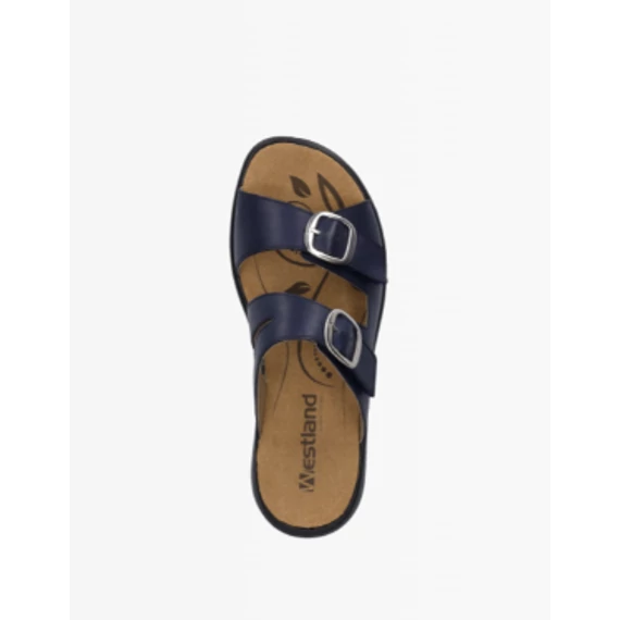 Westland sötétkék bőr női papucs nagyméretben