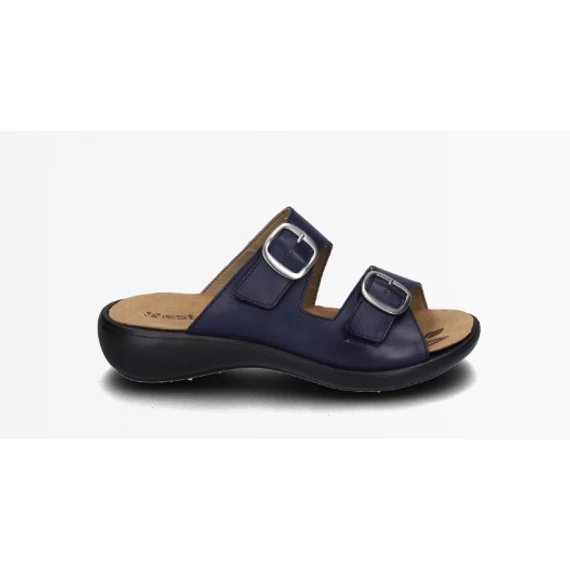 Westland sötétkék bőr női papucs  nagyméretben