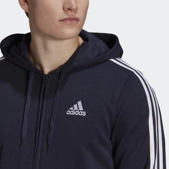 Adidas M 3S FT FZ HD sötétkék kapucnis pulóver
