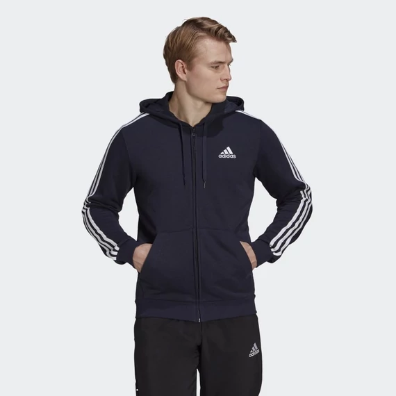 Adidas M 3S FT FZ HD sötétkék kapucnis pulóver