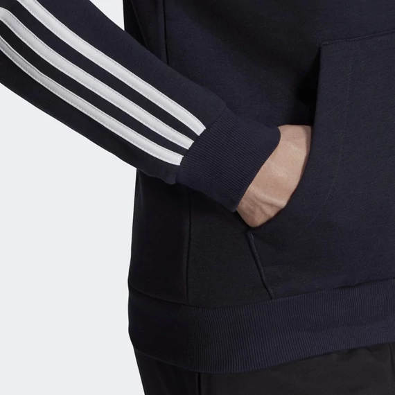 Adidas M 3S FT FZ HD sötétkék kapucnis pulóver