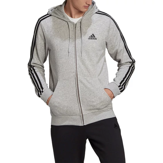Adidas M 3S FT FZ HD világosszürke kapucnis pulóver