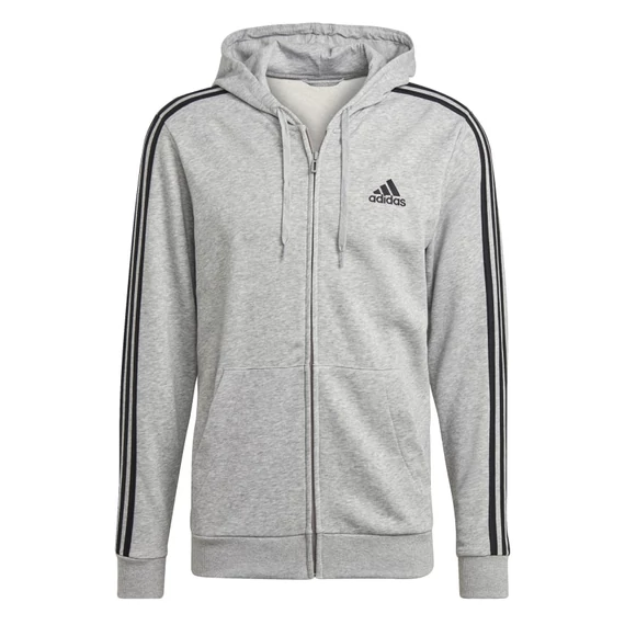 Adidas M 3S FT FZ HD világosszürke kapucnis pulóver