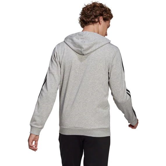 Adidas M 3S FT FZ HD világosszürke kapucnis pulóver
