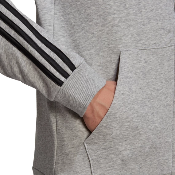 Adidas M 3S FT FZ HD világosszürke kapucnis pulóver