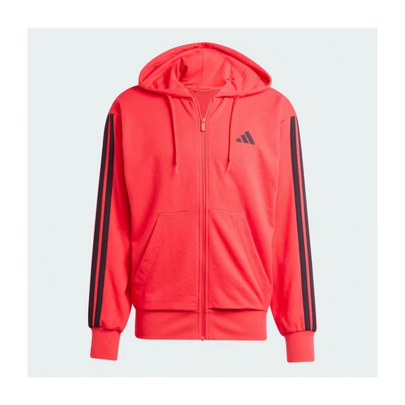 Adidas M 3S FT FZ HD piros kapucnis pulóver nagyméretben
