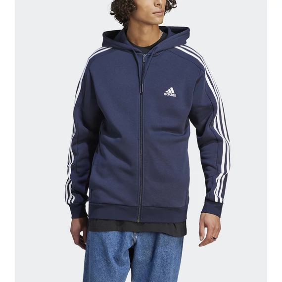 Adidas M 3S FL FZ HD sötétkék kapucnis pulóver