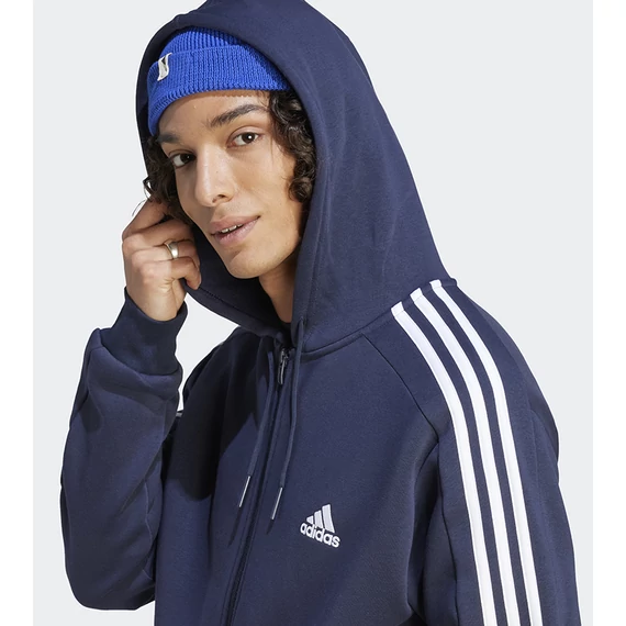 Adidas M 3S FL FZ HD sötétkék kapucnis pulóver