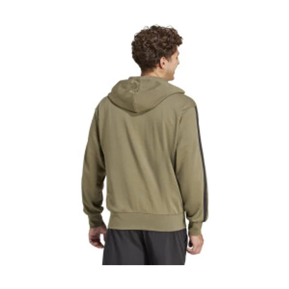 Adidas M 3S FT FZ HD zöld kapucnis pulóver nagyméretben