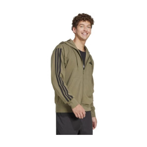 Adidas M 3S FT FZ HD zöld kapucnis pulóver nagyméretben