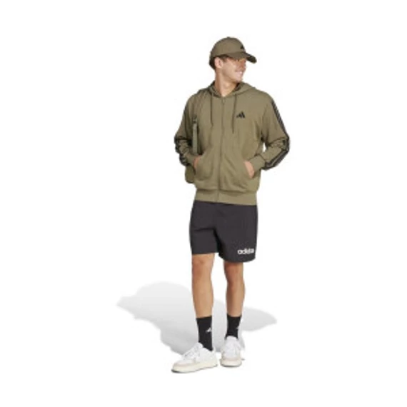 Adidas M 3S FT FZ HD zöld kapucnis pulóver nagyméretben