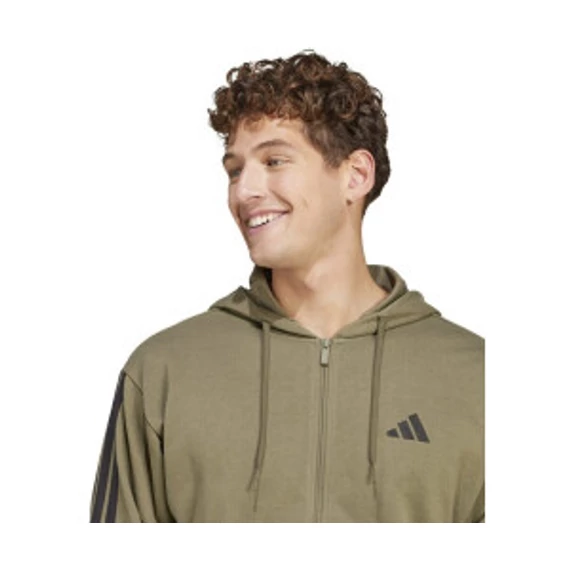 Adidas M 3S FT FZ HD zöld kapucnis pulóver nagyméretben