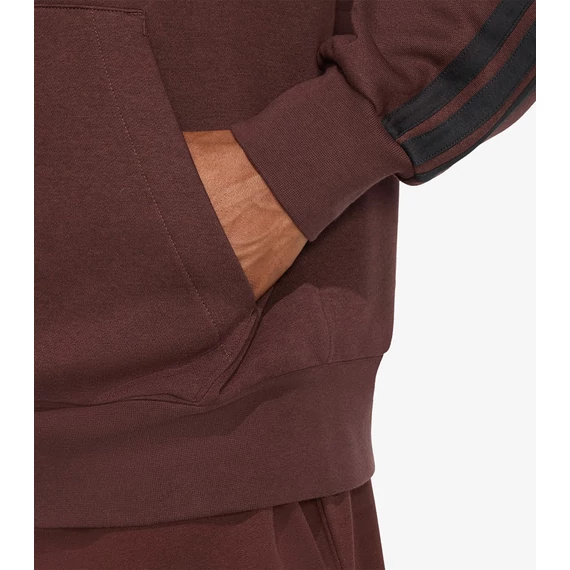 Adidas M 3S FT FZ HD barna kapucnis pulóver nagyméretben