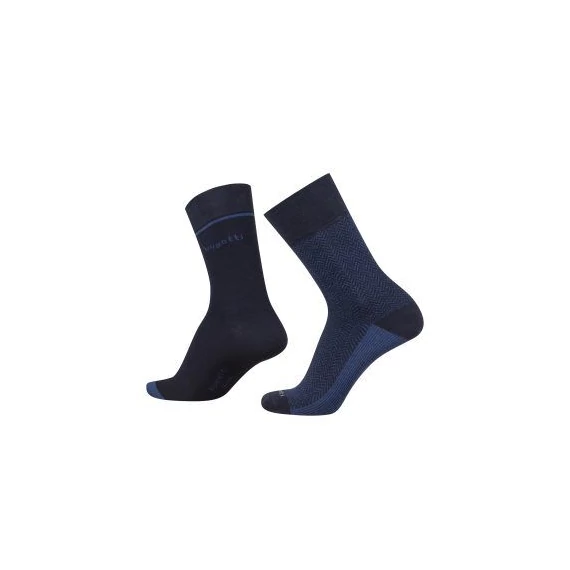 Bugatti 2pár sötétkék-mintás férfi zokni nagyméretben