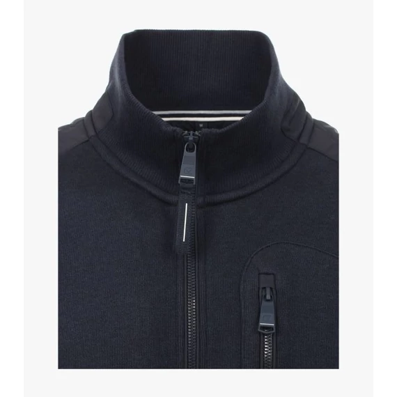 Casa Moda sötétkék végig cipzáras férfi pulóver nagyméretben