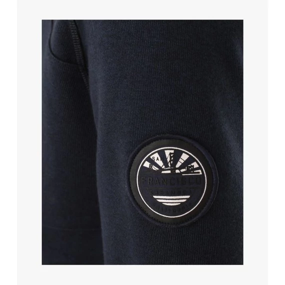 Casa Moda sötétkék végig cipzáras férfi pulóver nagyméretben