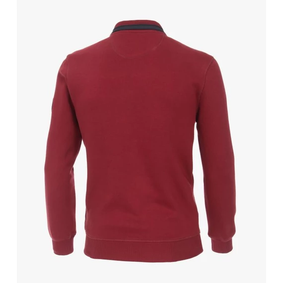 Casa Moda piros végig cipzáras férfi pulóver nagyméretben