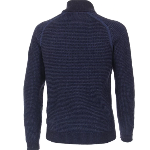 Casa Moda sötétkék végig cipzáras férfi pulóver nagyméretben