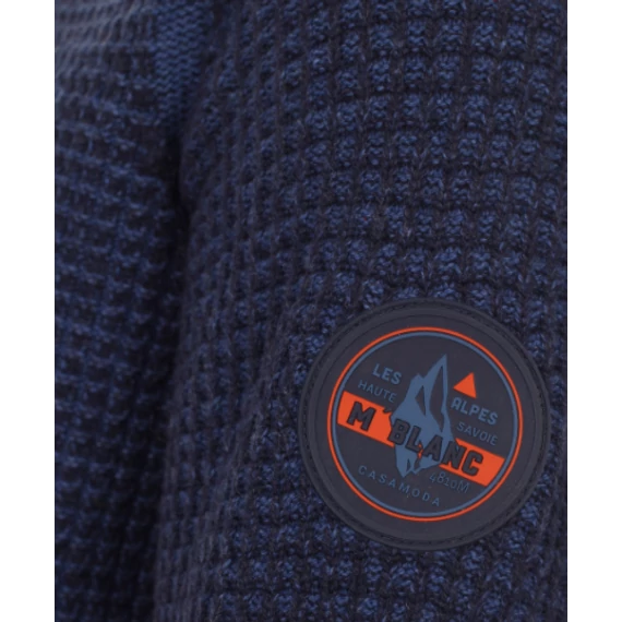 Casa Moda sötétkék végig cipzáras férfi pulóver nagyméretben