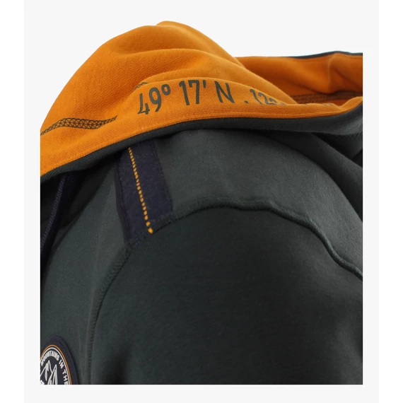 Casa Moda zöld kapucnis végig cipzáras férfi pulóver nagyméretben