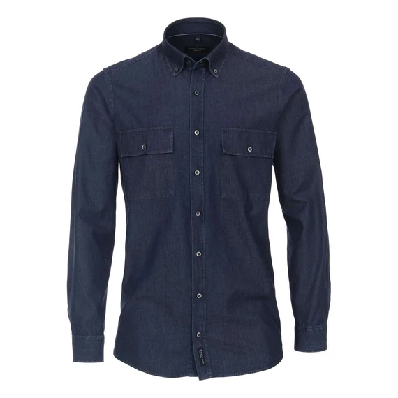 Casa Moda kék hosszú ujjú ing nagyméretben