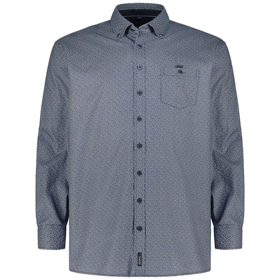 Casa Moda hosszú ujjú sötétkék mintás férfi ing nagyméretben