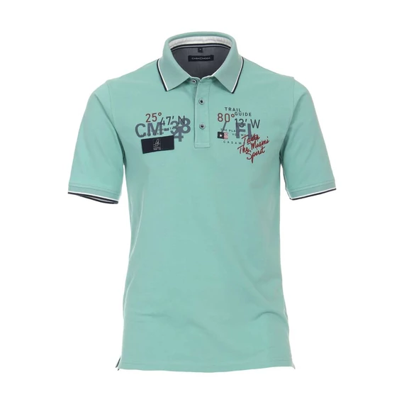 Casa Moda türkiz galléros férfi póló nagyméretben