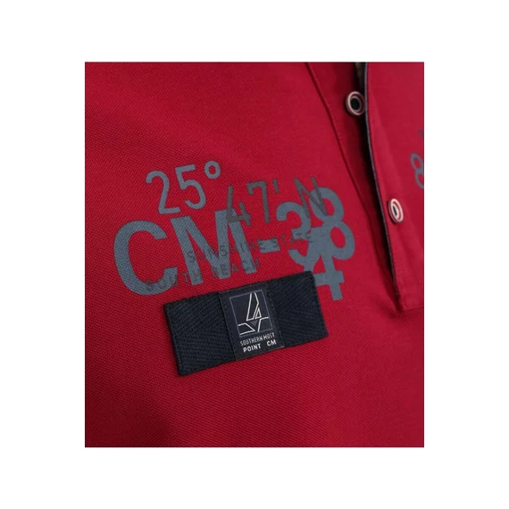 Casa Moda bordó galléros férfi póló nagyméretben