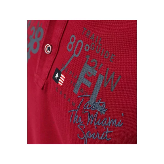 Casa Moda bordó galléros férfi póló nagyméretben