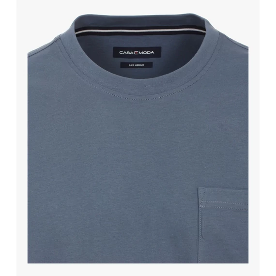 Casa Moda kék zsebes kerek nyakú férfi póló nagyméretben