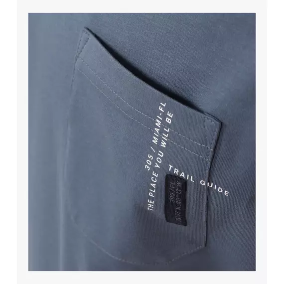 Casa Moda kerek nyakú kék zsebes férfi póló nagyméretben