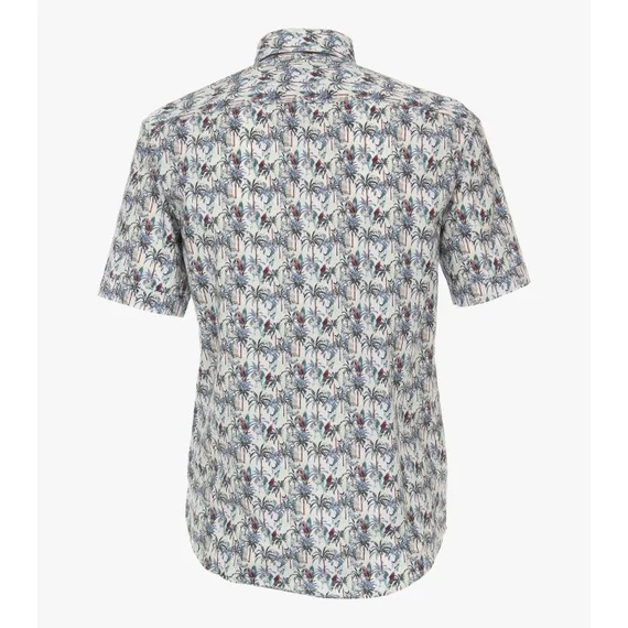 Casa Moda pálmafa és szörf mintás rövid ujjú férfi ing nagyméretben
