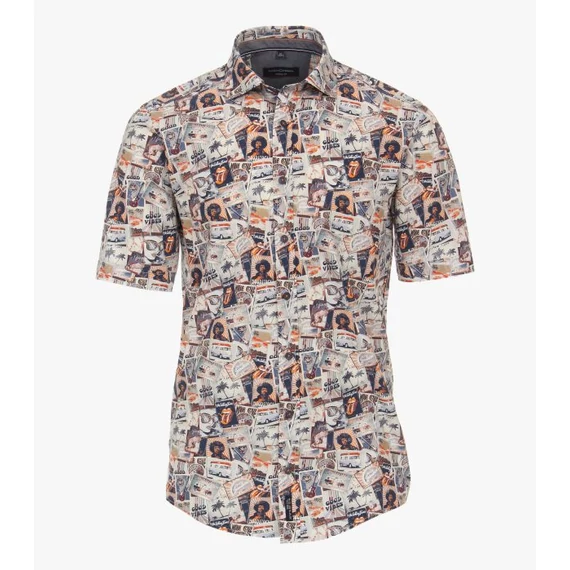 Casa Moda mintás rövid ujjú férfi ing nagyméretben